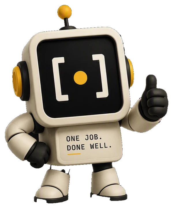 Dot, the Tools Kept Simple mascot, giving a thumbs up